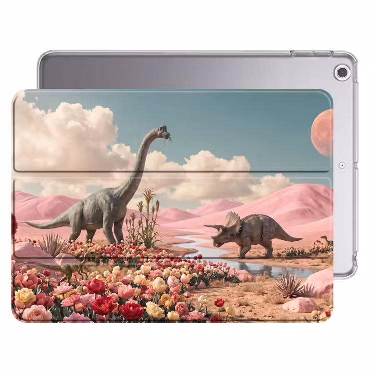 iPad hoes - Dinosaurus - Roze - Landschap — 1