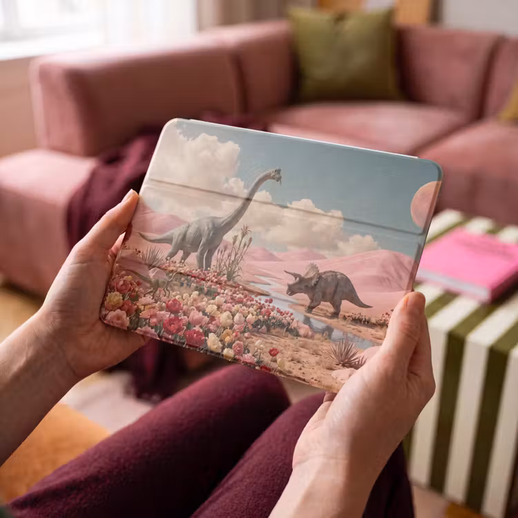 iPad hoes - Dinosaurus - Roze - Landschap — 3
