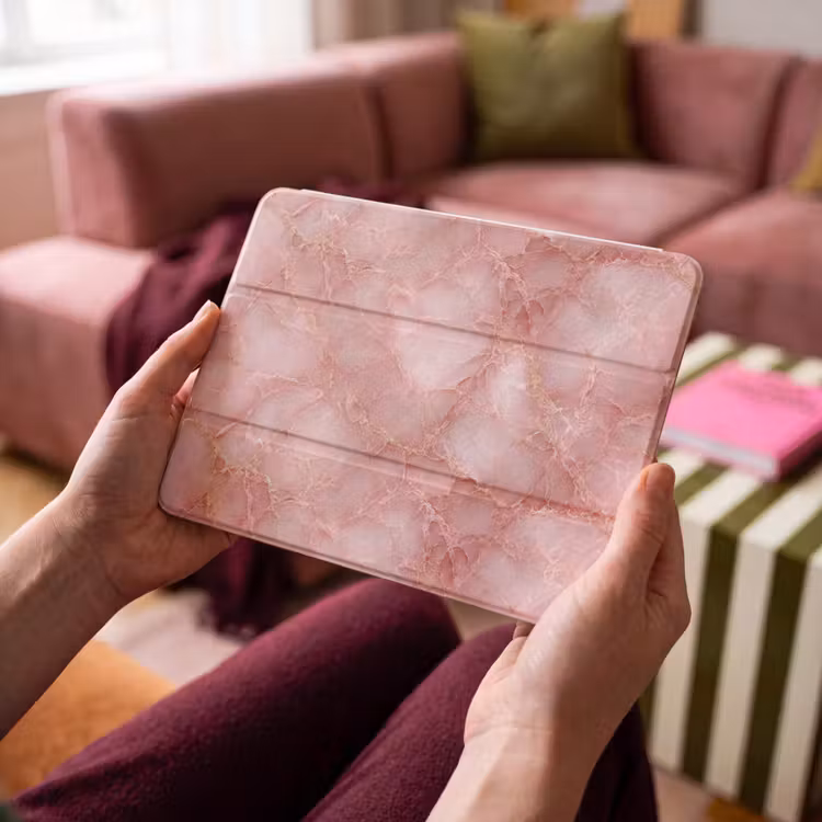 iPad hoes - Roze - Kwarts - Goud - Marmer — 3