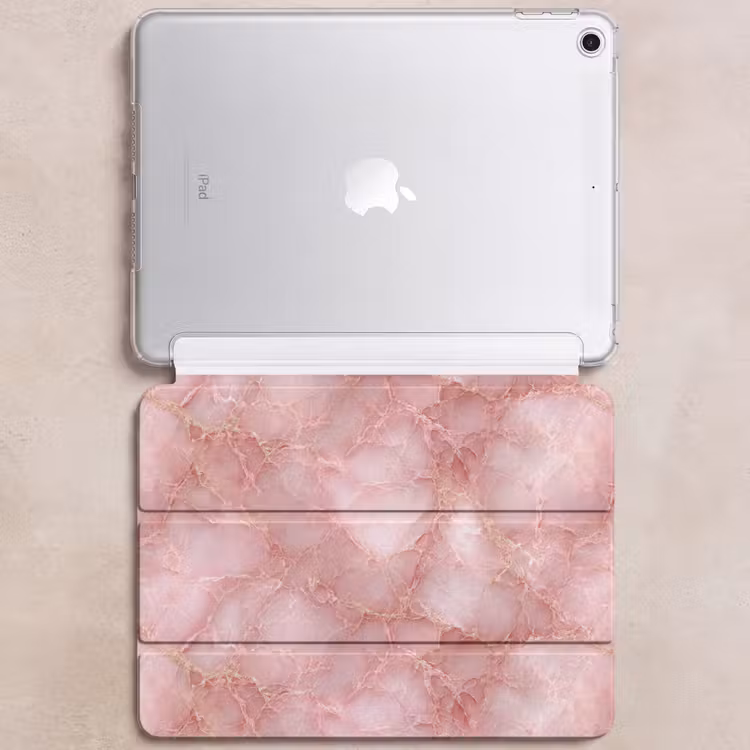 iPad hoes - Roze - Kwarts - Goud - Marmer — 6