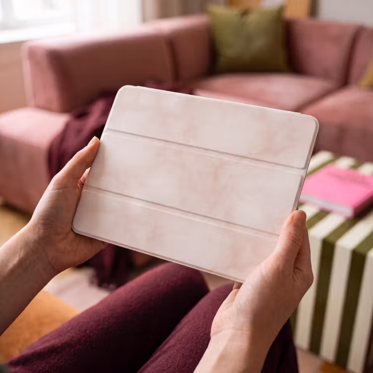 iPad hoes - Roze - Marmer - Crème — 3