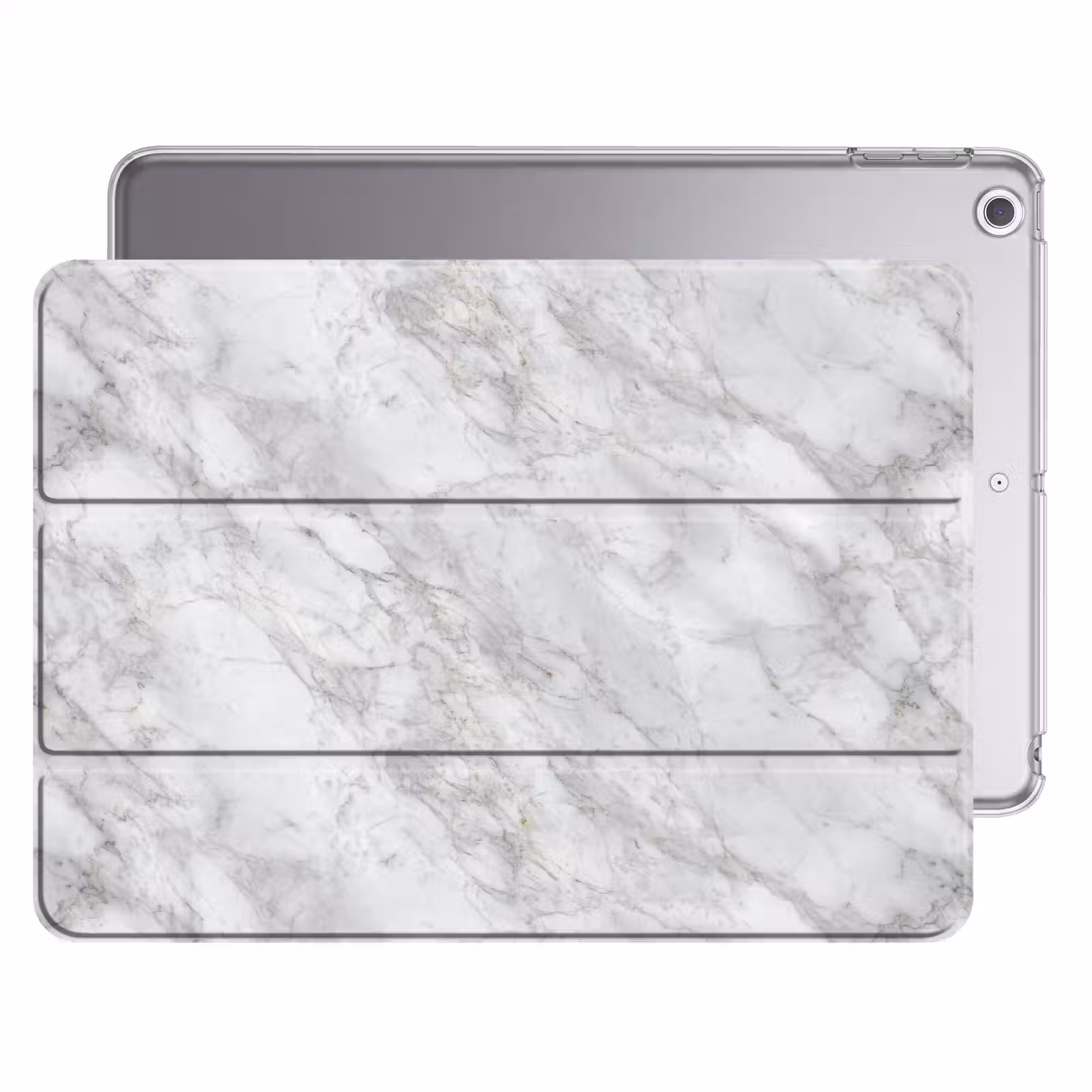 iPad hoes - Grijs - Wit - Marmer — 1