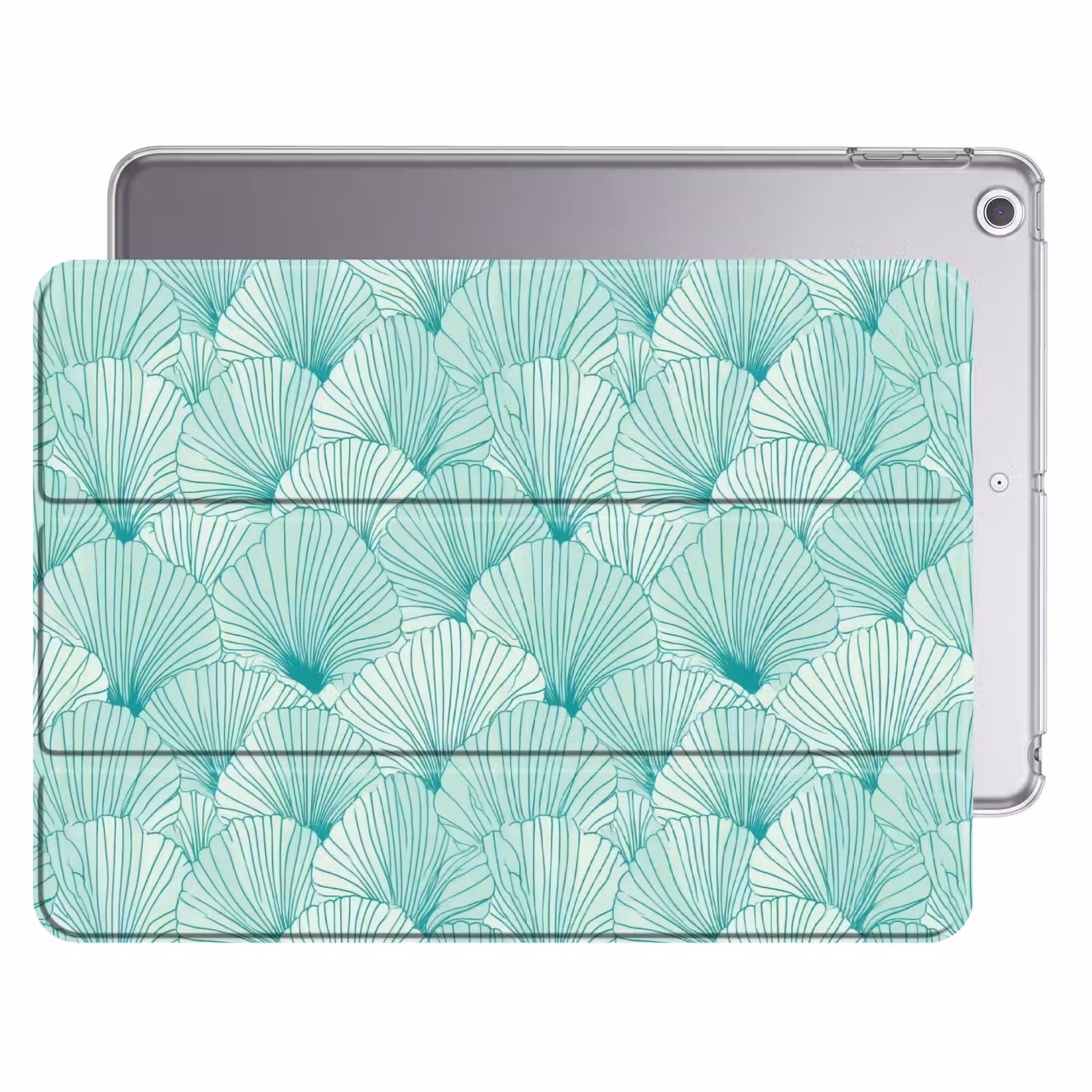 iPad hoes - Groen - Wit - Ginko - Getekend - Textuur — 1