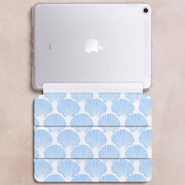 iPad hoes - Blauw - Wit - Schelpen - Grafisch - Structuur — 6