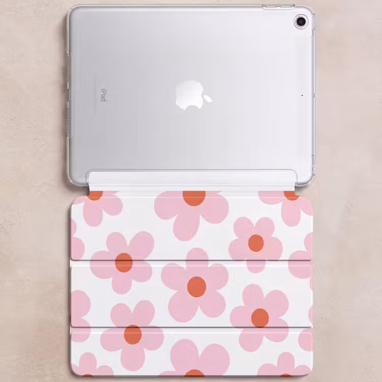 iPad hoes - Bloemen - Patroon - Modern - Roze - Wit — 6