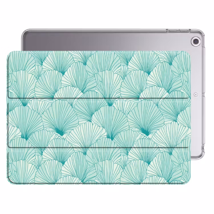 iPad hoes - Groen - Wit - Ginko - Getekend - Textuur — 1