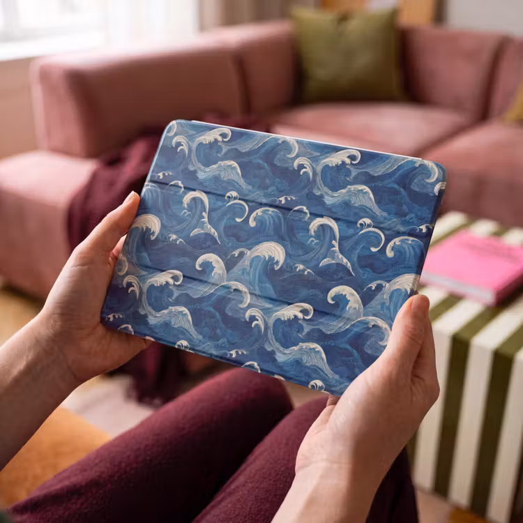 iPad hoes - Japans - Oceaan - Golven - Blauw — 3