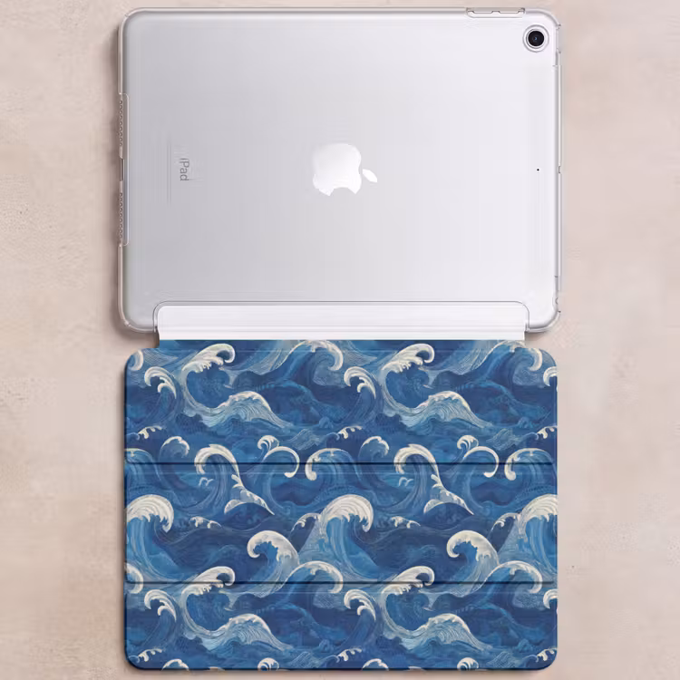 iPad hoes - Japans - Oceaan - Golven - Blauw — 6