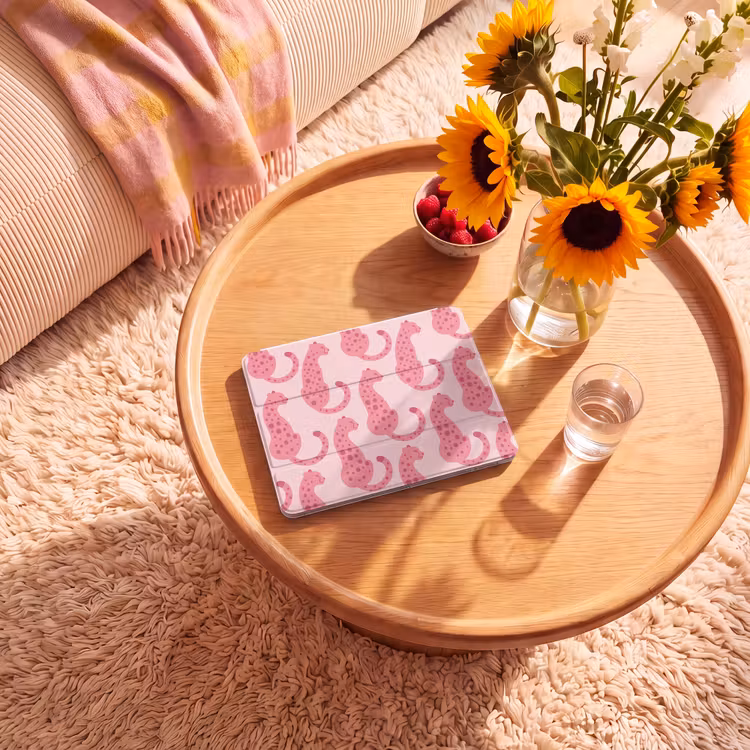 iPad hoes - Kat - Gevlekt - Dieren - Patroon - Roze — 2