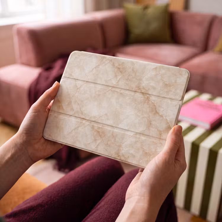 iPad hoes - Kristalstructuur - Bruin - Marmer — 3