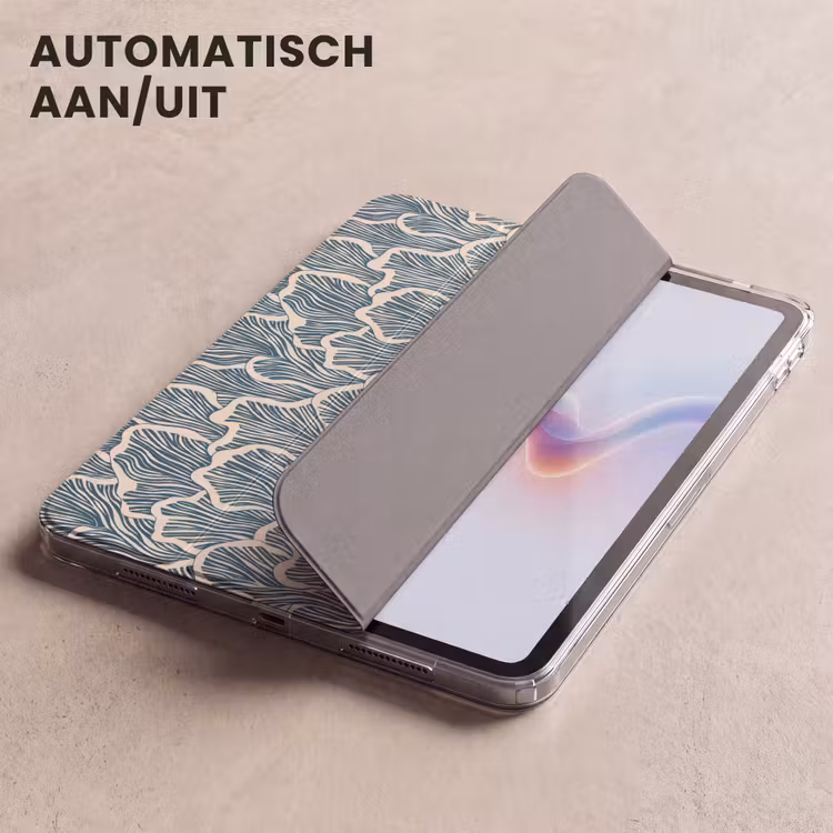 iPad hoes - Organisch - Blauw - Crème - Schelpen — 4