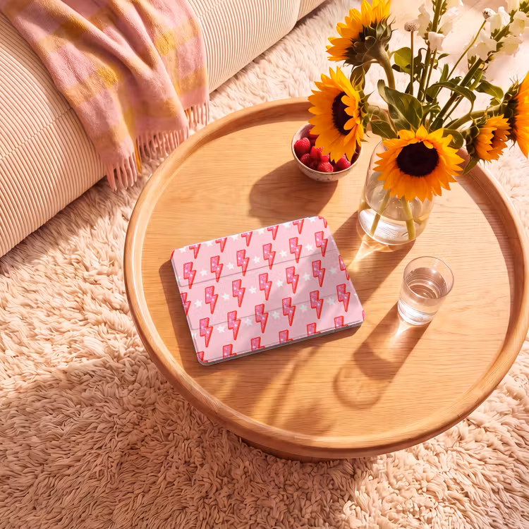 iPad hoes - Patroon - Bliksem - Ster - Glitter - Roze — 2