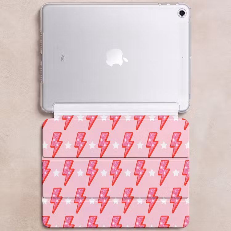iPad hoes - Patroon - Bliksem - Ster - Glitter - Roze — 6