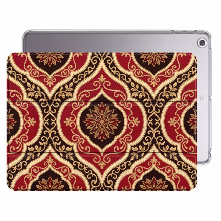 iPad hoes - Patroon - Ornament - Barok - Rood - Goud — 1
