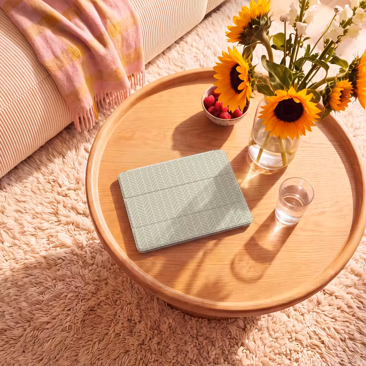 iPad hoes - Saliegroen - Visgraat - Geometrisch - Patroon — 2