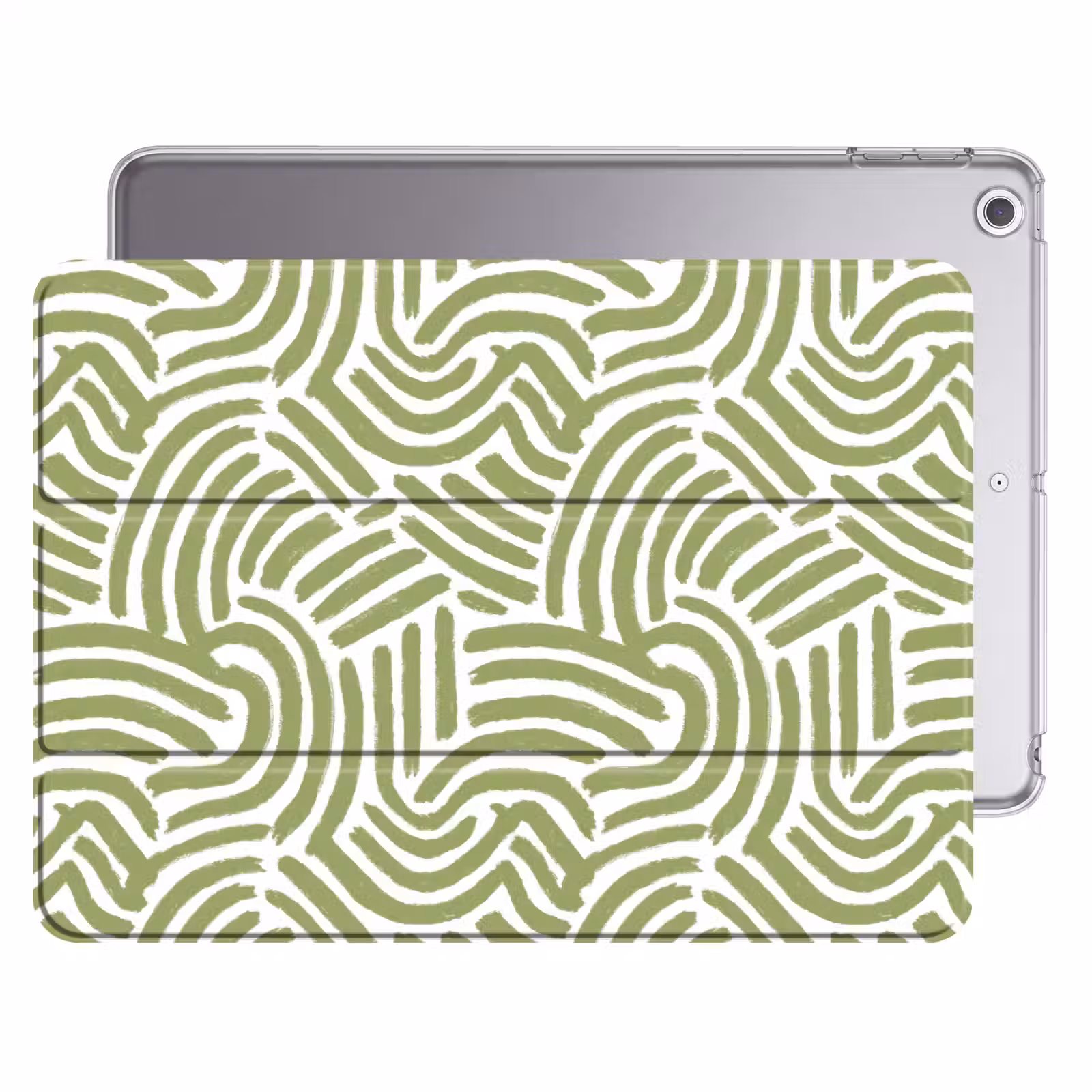 iPad hoes - Saliegroen - Abstract - Bogen - Handgetekend - Patroon — 1
