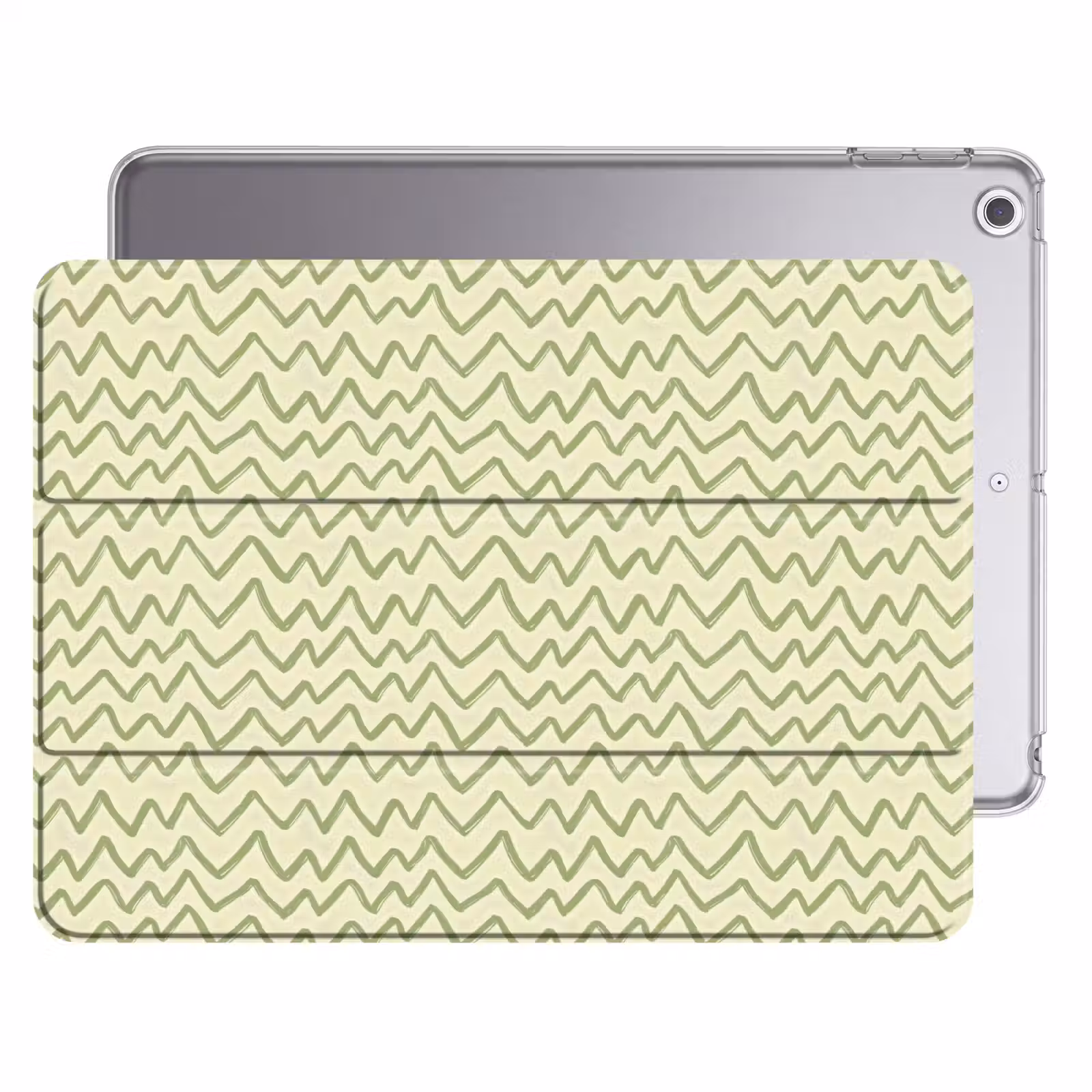 iPad hoes - Saliegroen - Zigzag - Handgetekend - Patroon — 1