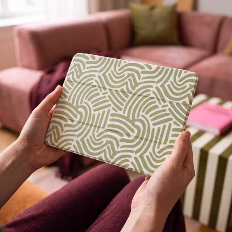 iPad hoes - Saliegroen - Abstract - Bogen - Handgetekend - Patroon — 3