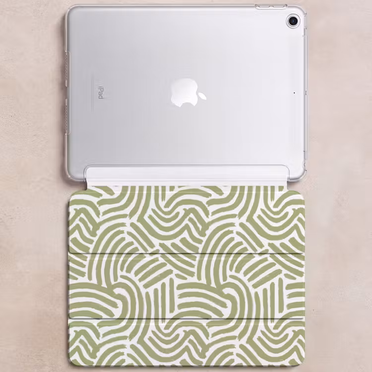 iPad hoes - Saliegroen - Abstract - Bogen - Handgetekend - Patroon — 6