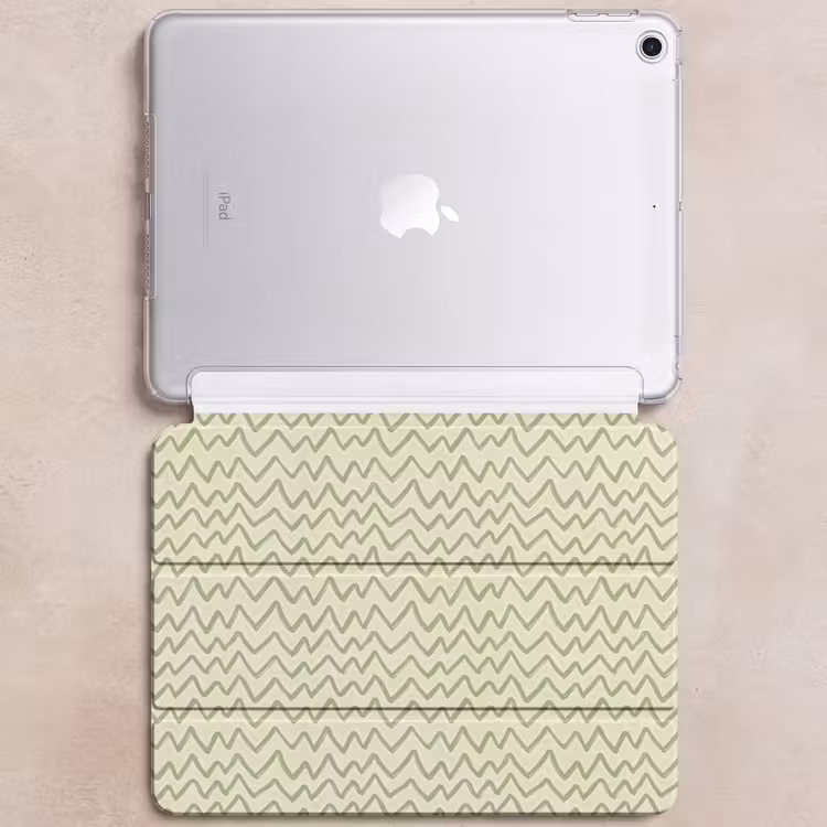 iPad hoes - Saliegroen - Zigzag - Handgetekend - Patroon — 6