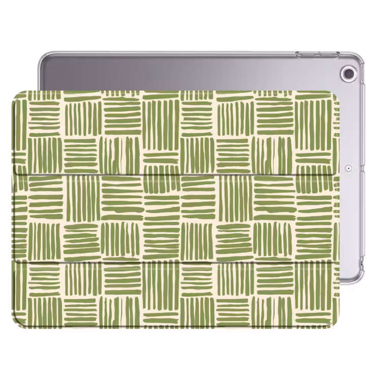 iPad hoes - Saliegroen - Blokken - Handgetekend - Patroon — 1