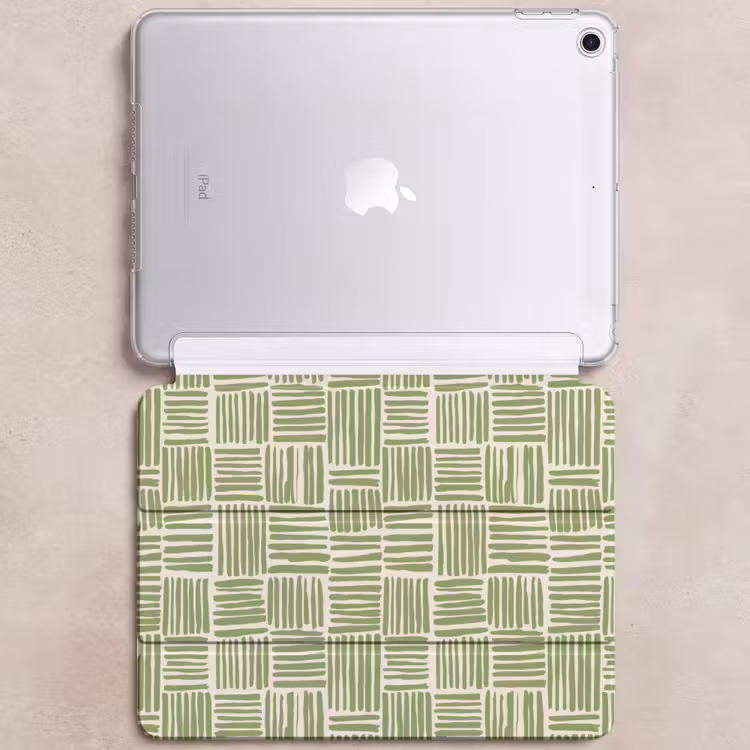 iPad hoes - Saliegroen - Blokken - Handgetekend - Patroon — 6