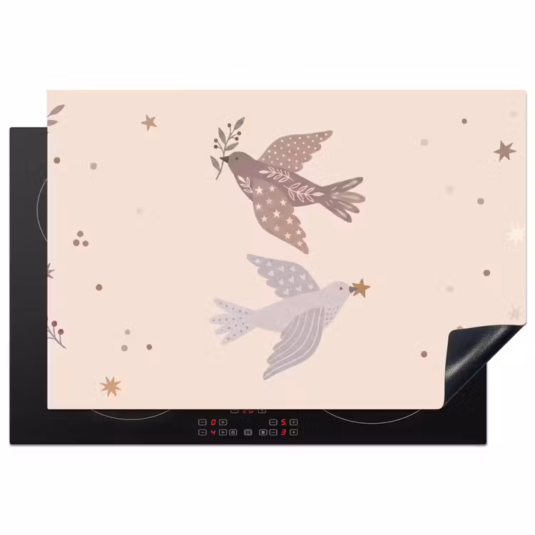 Inductie beschermer - Vogel - Bessen - Natuur - Modern - Beige — 1