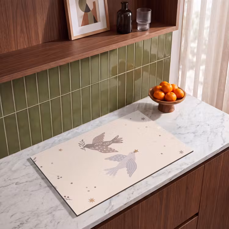 Inductie beschermer - Vogel - Bessen - Natuur - Modern - Beige — 4