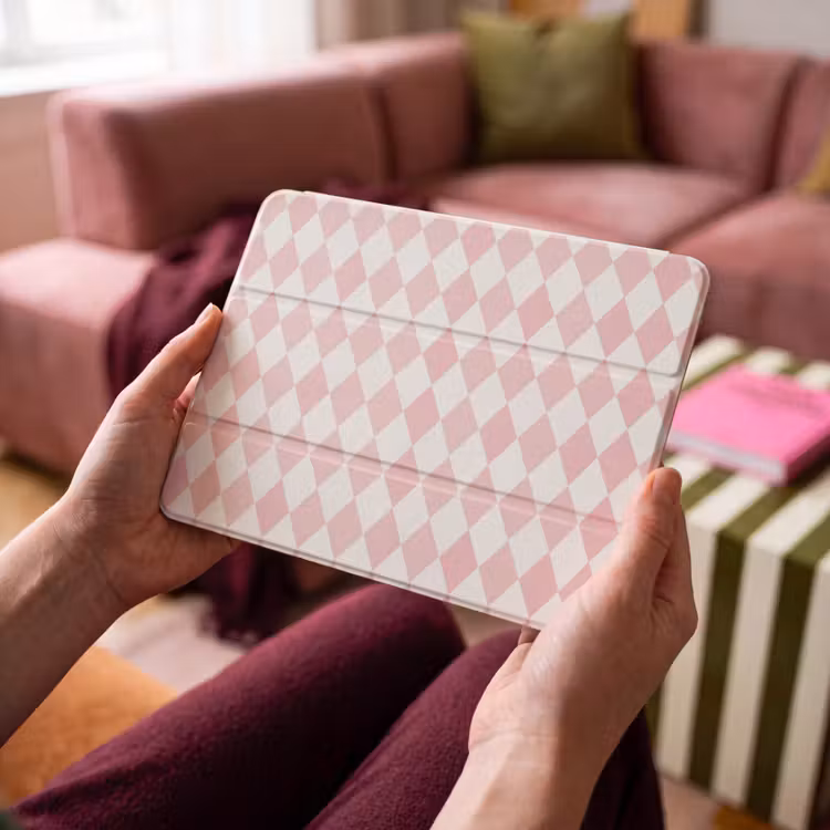iPad hoes - Lichtroze - Ruiten - Geometrisch - Patroon — 3
