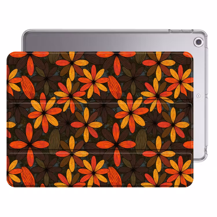 iPad hoes - Oranje - Retro - Bloemen - Herfst — 1