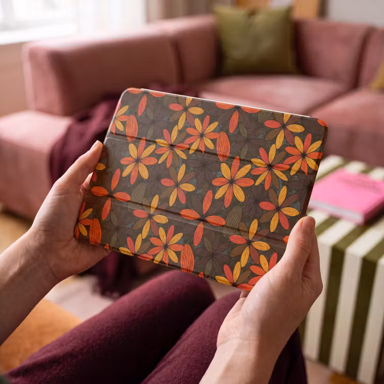 iPad hoes - Oranje - Retro - Bloemen - Herfst — 3