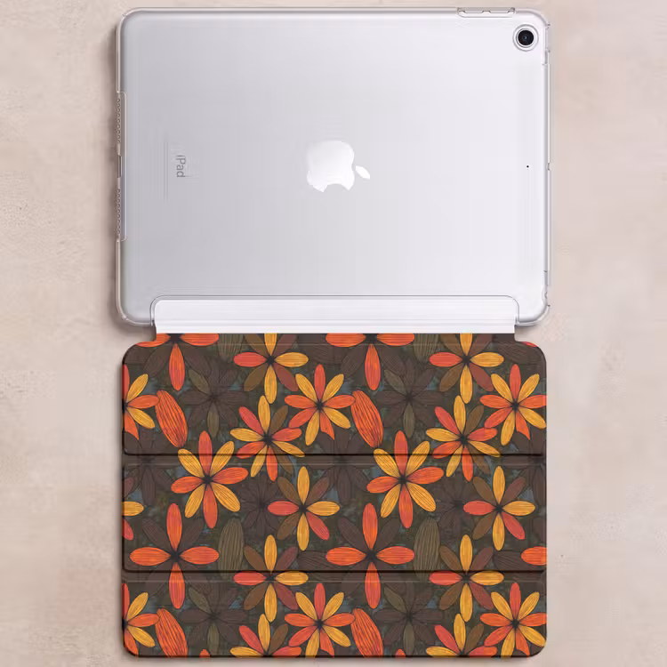 iPad hoes - Oranje - Retro - Bloemen - Herfst — 6