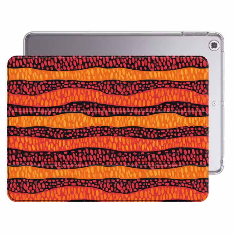 iPad hoes - Oranje - Roze - Expressief - Patroon — 1