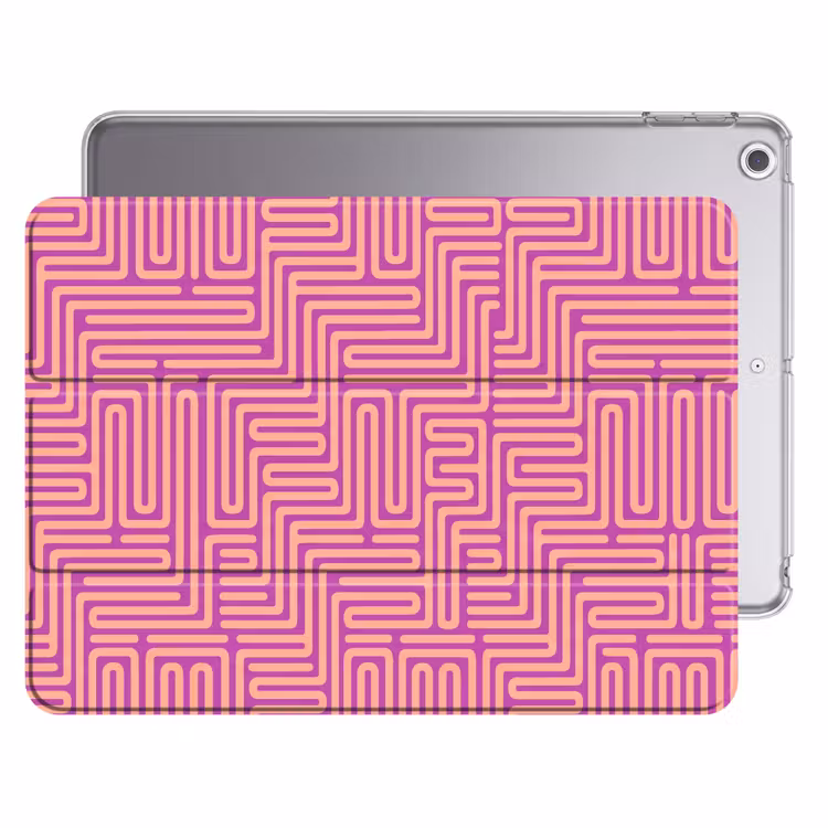 iPad hoes - Patroon - Lijnen - Abstract - Modern - Paars — 1