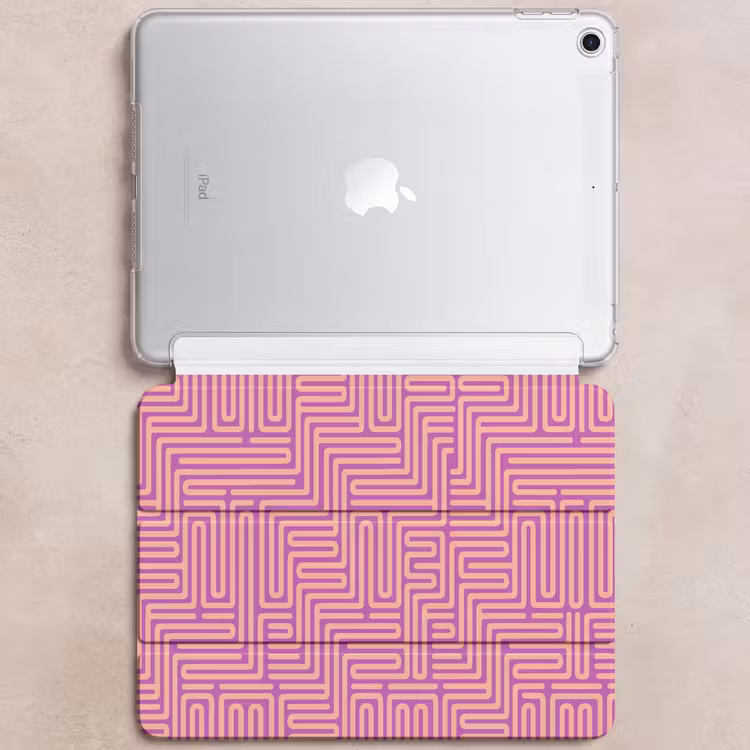 iPad hoes - Patroon - Lijnen - Abstract - Modern - Paars — 6
