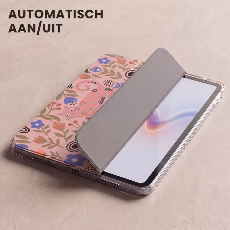 iPad hoes - Kat - Bloemen - Dieren - Modern - Roze — 4