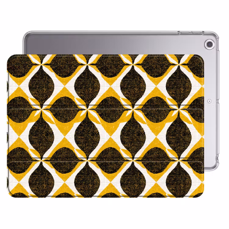 iPad hoes - Geel - Zwart - Geometrisch - Retro - Textuur — 1