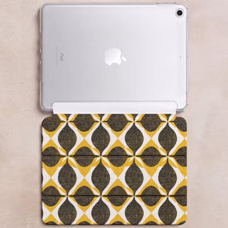iPad hoes - Geel - Zwart - Geometrisch - Retro - Textuur — 6