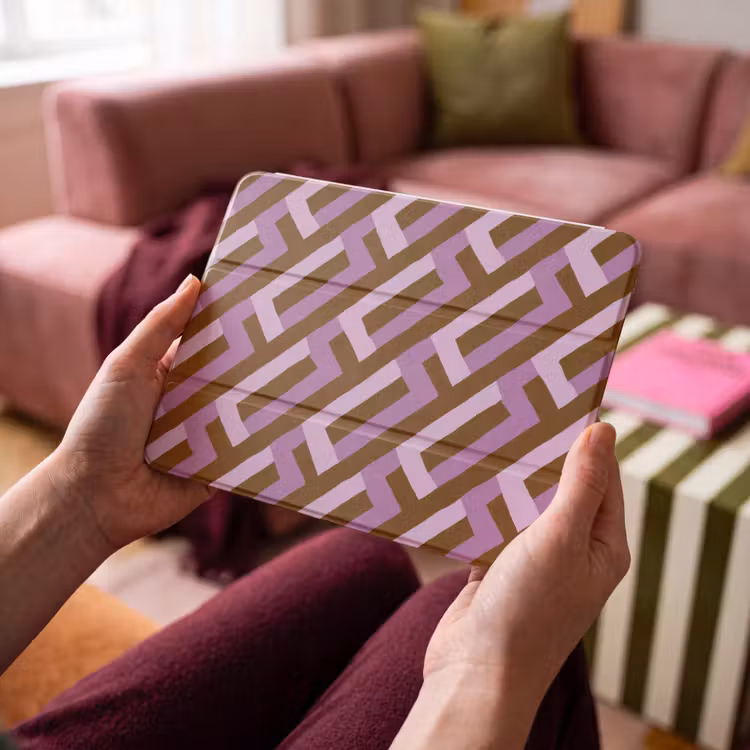 iPad hoes - Bruin - Roze - Geometrisch - Meander - Patroon — 3