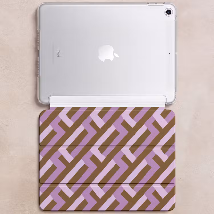 iPad hoes - Bruin - Roze - Geometrisch - Meander - Patroon — 6