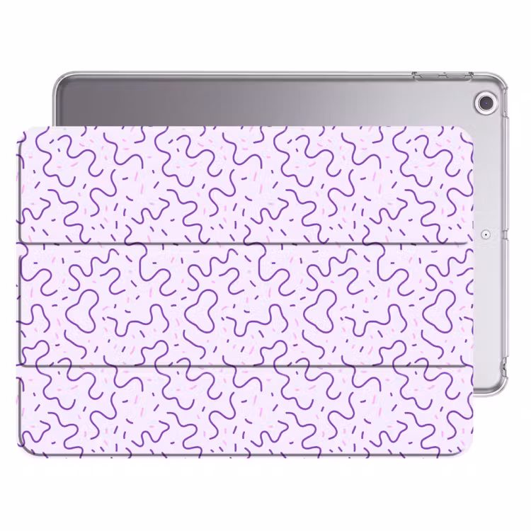 iPad hoes - Paars - Abstract - Memphis - Retro - Spikkels - Patroon — 1