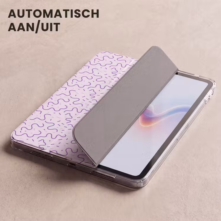 iPad hoes - Paars - Abstract - Memphis - Retro - Spikkels - Patroon — 4