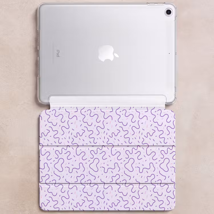 iPad hoes - Paars - Abstract - Memphis - Retro - Spikkels - Patroon — 6
