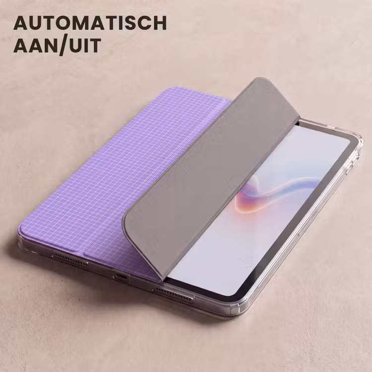 iPad hoes - Paars - Geometrisch - Raster - Minimalistisch - Patroon — 4