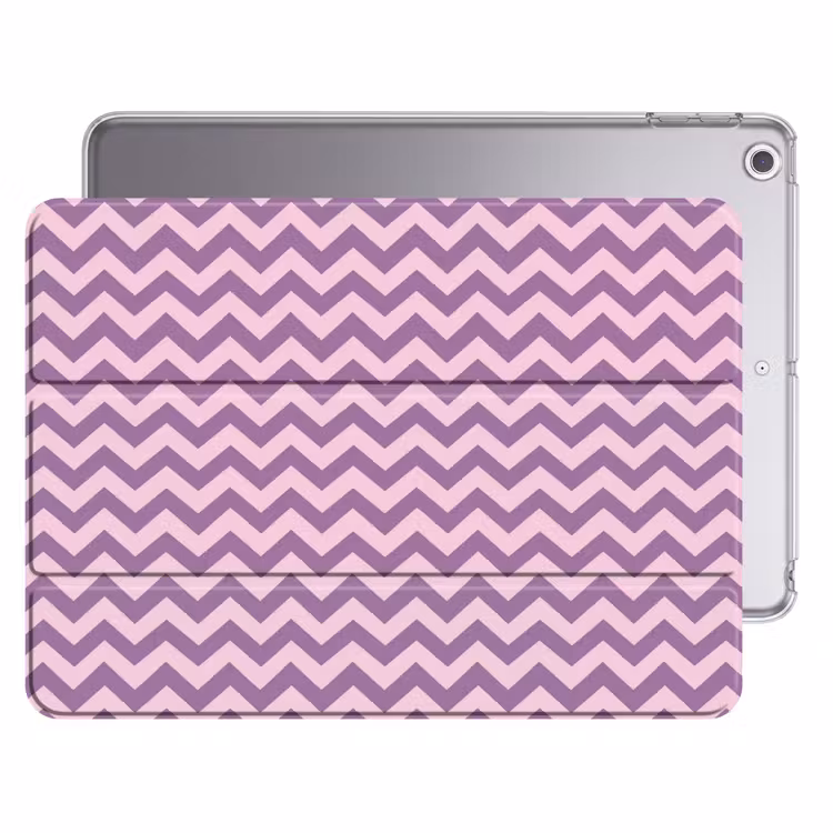 iPad hoes - Paars - Roze - Geometrisch - Chevron - Zigzag - Patroon — 1