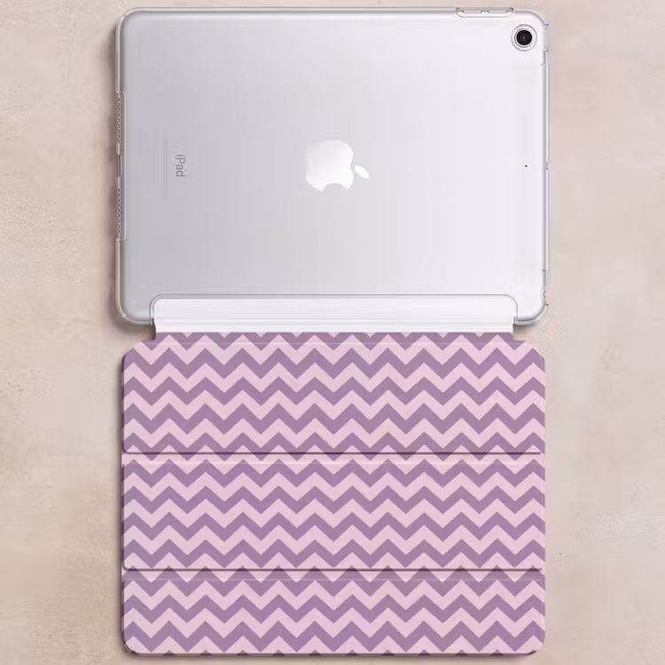 iPad hoes - Paars - Roze - Geometrisch - Chevron - Zigzag - Patroon — 6
