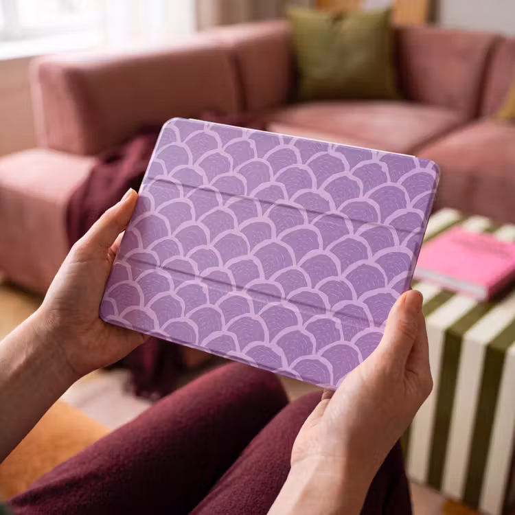 iPad hoes - Paars - Schubber - Schelpen - Handgetekend - Patroon — 3