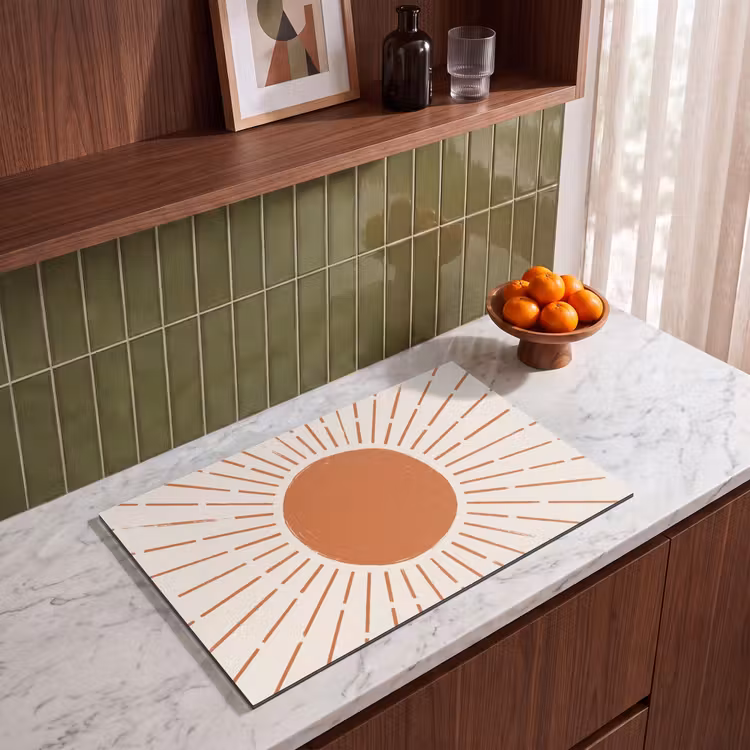 Inductie beschermer - Zon - Stralen - Abstract - Terracotta - Modern — 4