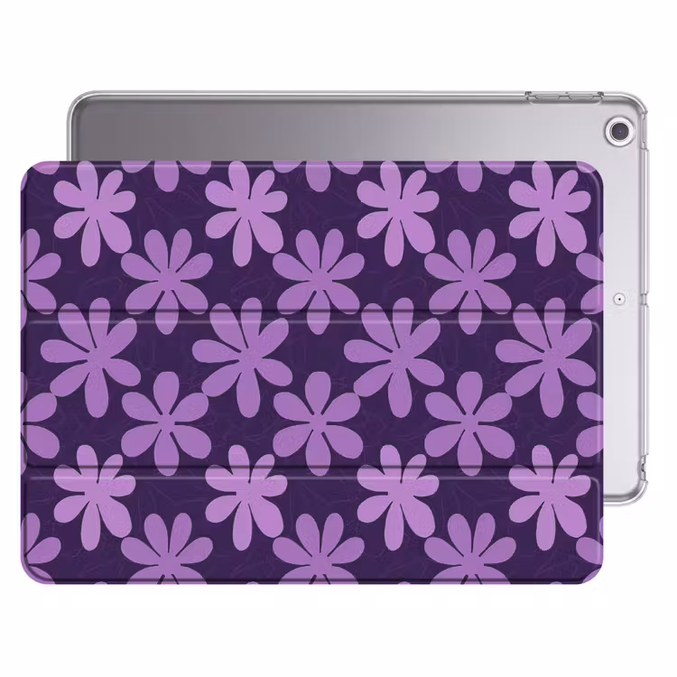 iPad hoes - Paars - Botanisch - Bloemen - Retro - Patroon — 1