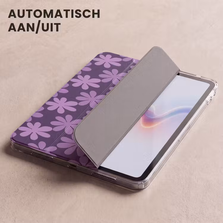 iPad hoes - Paars - Botanisch - Bloemen - Retro - Patroon — 4